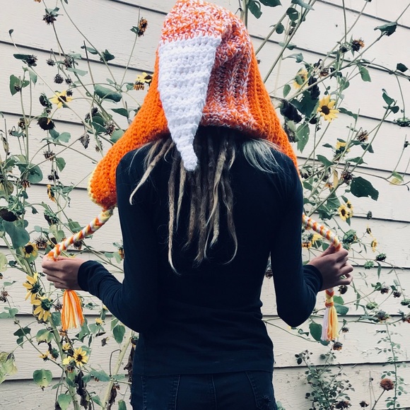 🤍🧡💛Handmade Crochet Candy Corn Hat🤍🧡💛 - Picture 3 of 11